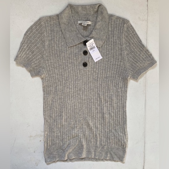 American Eagle Outfitters Tops - NWT American Eagle Ribbed Grey Jersey Polo